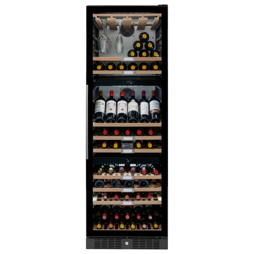 Caple WF1551 60cm Freestanding Triple Zone Wine Cooler BLACK Balimadeco