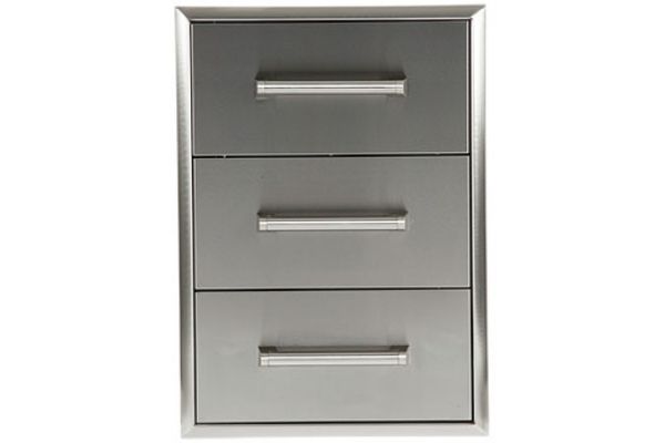 Coyote Stainless Steel Three Drawer, Silver Stainless Steel File Cabinet